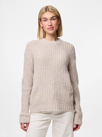 PIECES Sweater 'PCNina' in Grey: front