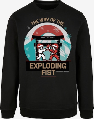 F4NT4STIC Sweatshirt 'Retro Gaming Way of the Exploding Fist Christmas Design' in Black: front