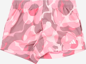 ADIDAS PERFORMANCE Loose fit Workout Pants 'Essentials Aeroready Seasonal Print' in Pink: front