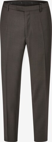 HECHTER PARIS Regular Pleat-Front Pants in Brown: front