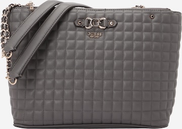 GUESS Наплечная сумка 'NADIRA STATUS TOTE' в Серый: спереди