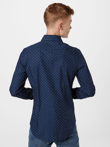 SEIDENSTICKER Slim fit Button Up Shirt 'Spread' in Blue