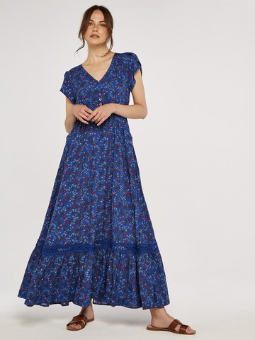 Apricot Sommerkleid in Blau