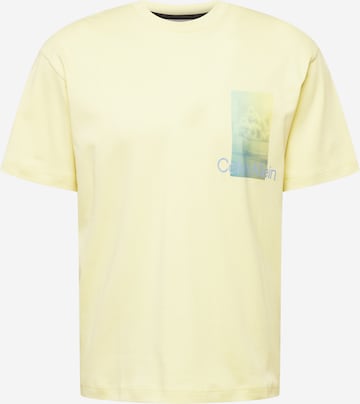Calvin Klein T-Shirt 'Summer Clouds' in Gelb: predná strana
