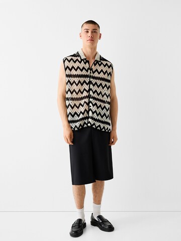 Bershka Gebreid vest in Zwart