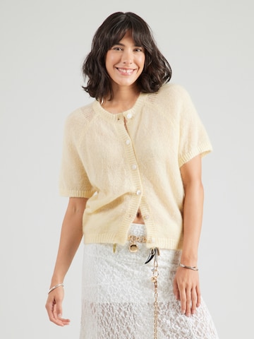 Cardigan FRNCH PARIS en jaune : devant