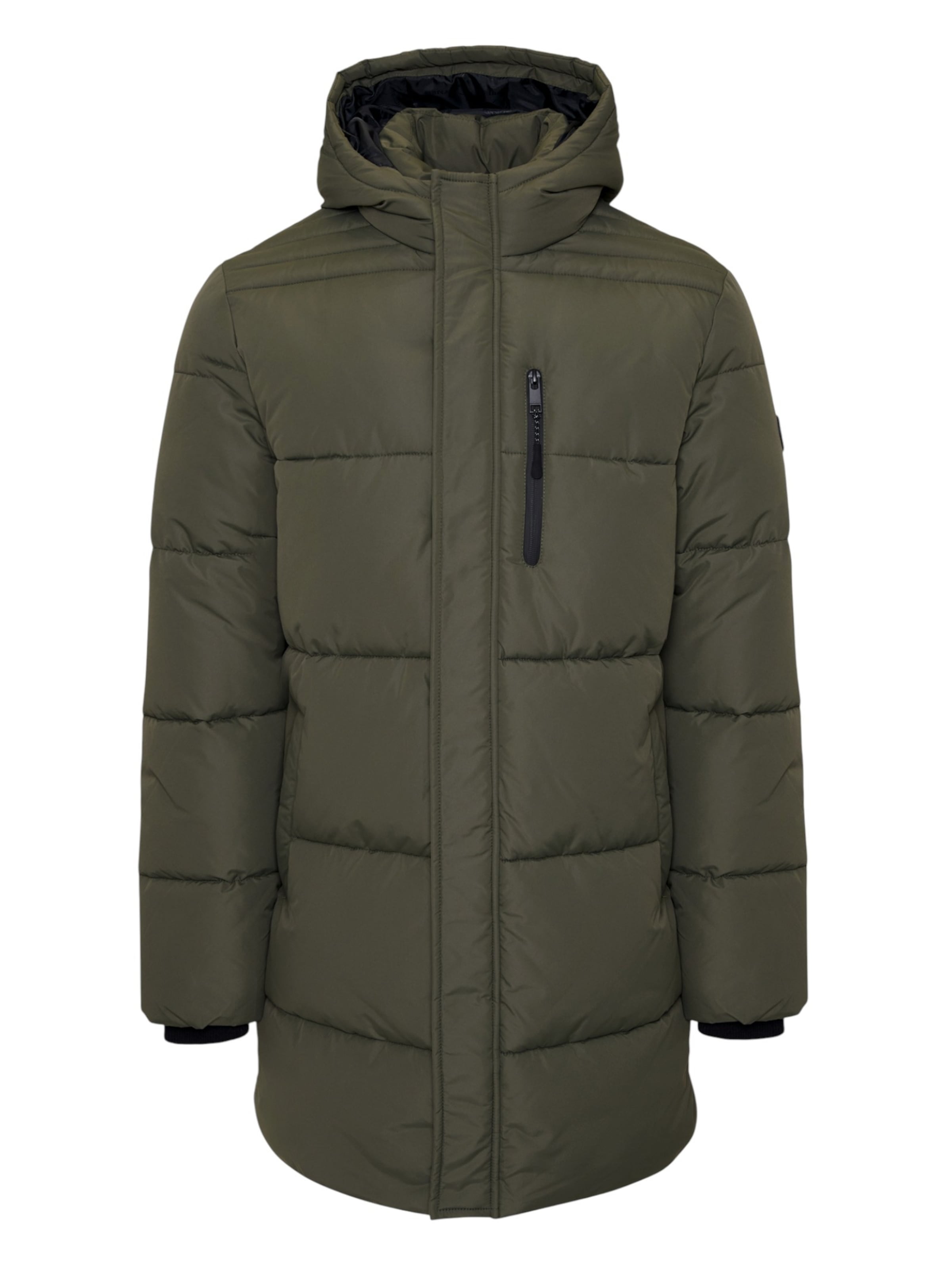 Threadbare Mantel 'Strike' in Grün: Vorderseite