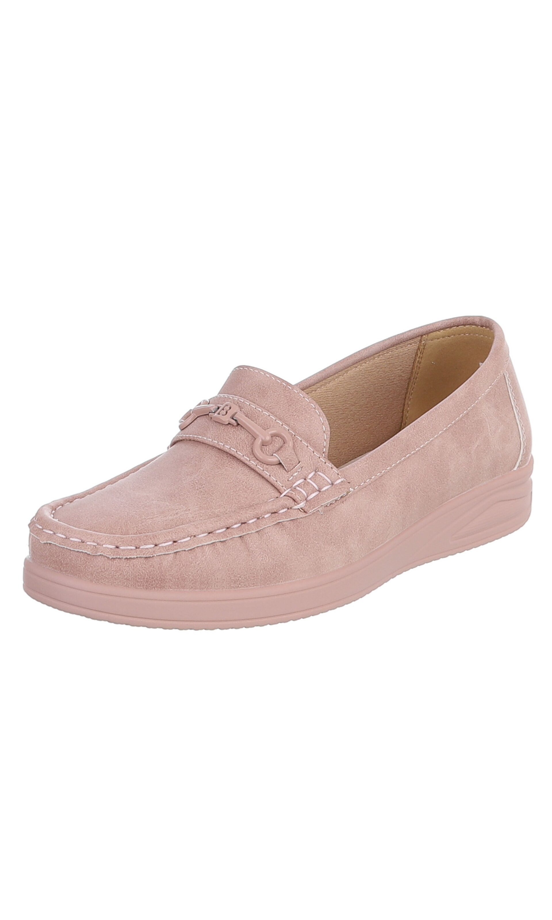 Ital-Design Moccasins in Pink: front