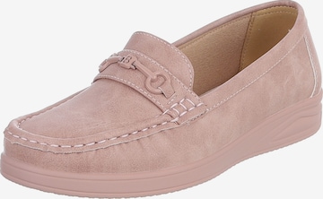 Ital-Design Moccasins in Pink: front