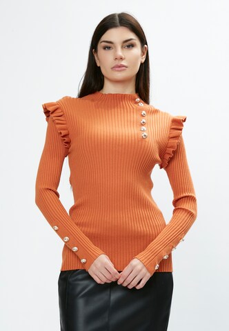 Influencer Sweater in Orange: front