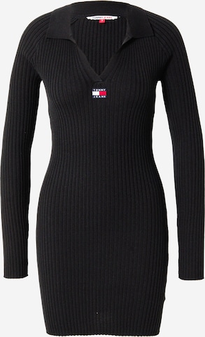 Tommy Jeans Knitted dress in Black: front