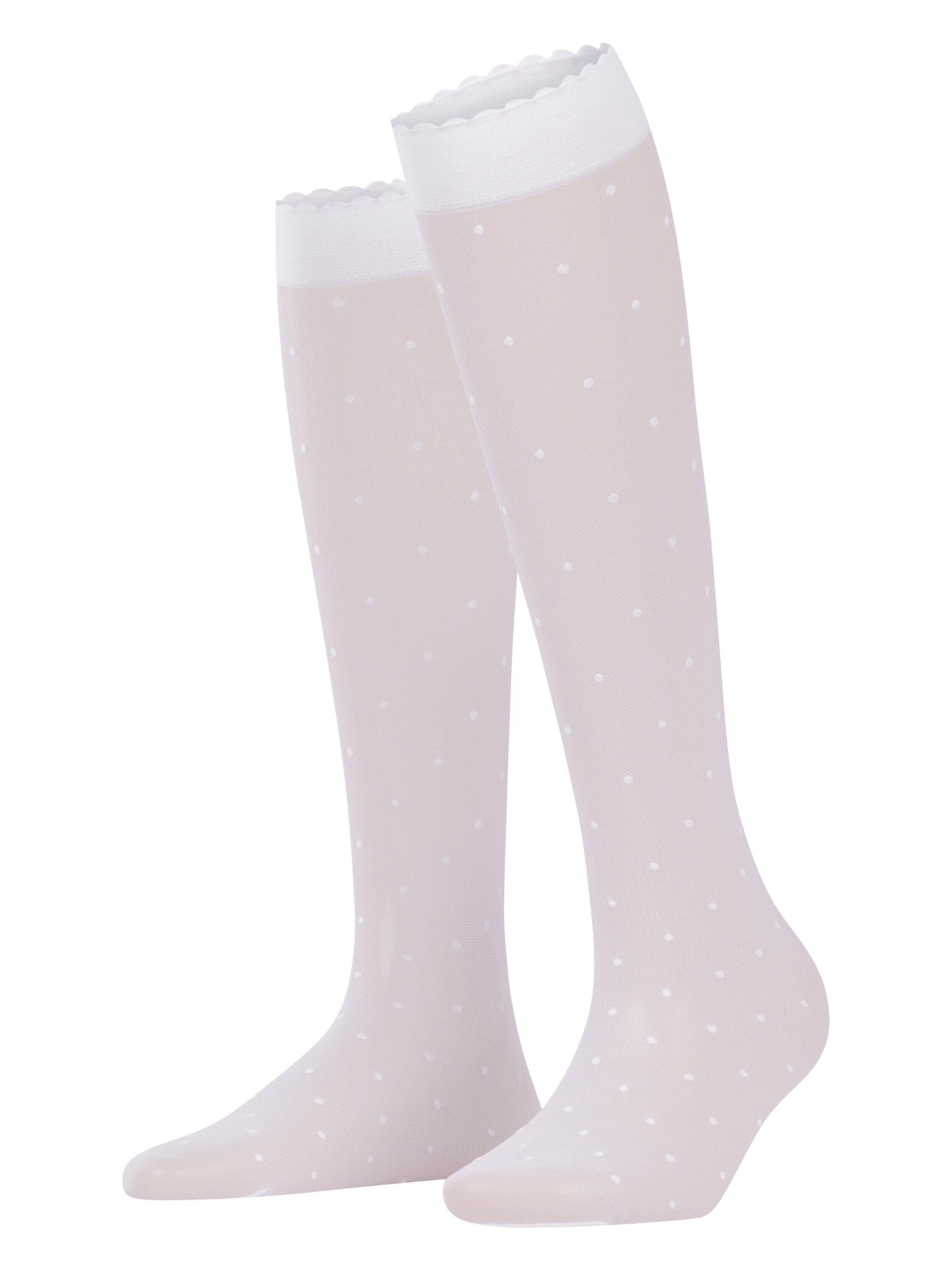 FALKE Overknee Strümpfe 'Dot'‌‌‌‌‌ in Weiß: Vorderseite