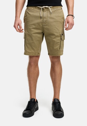 INDICODE JEANS Regular Cargo trousers 'Kews' in Beige: front