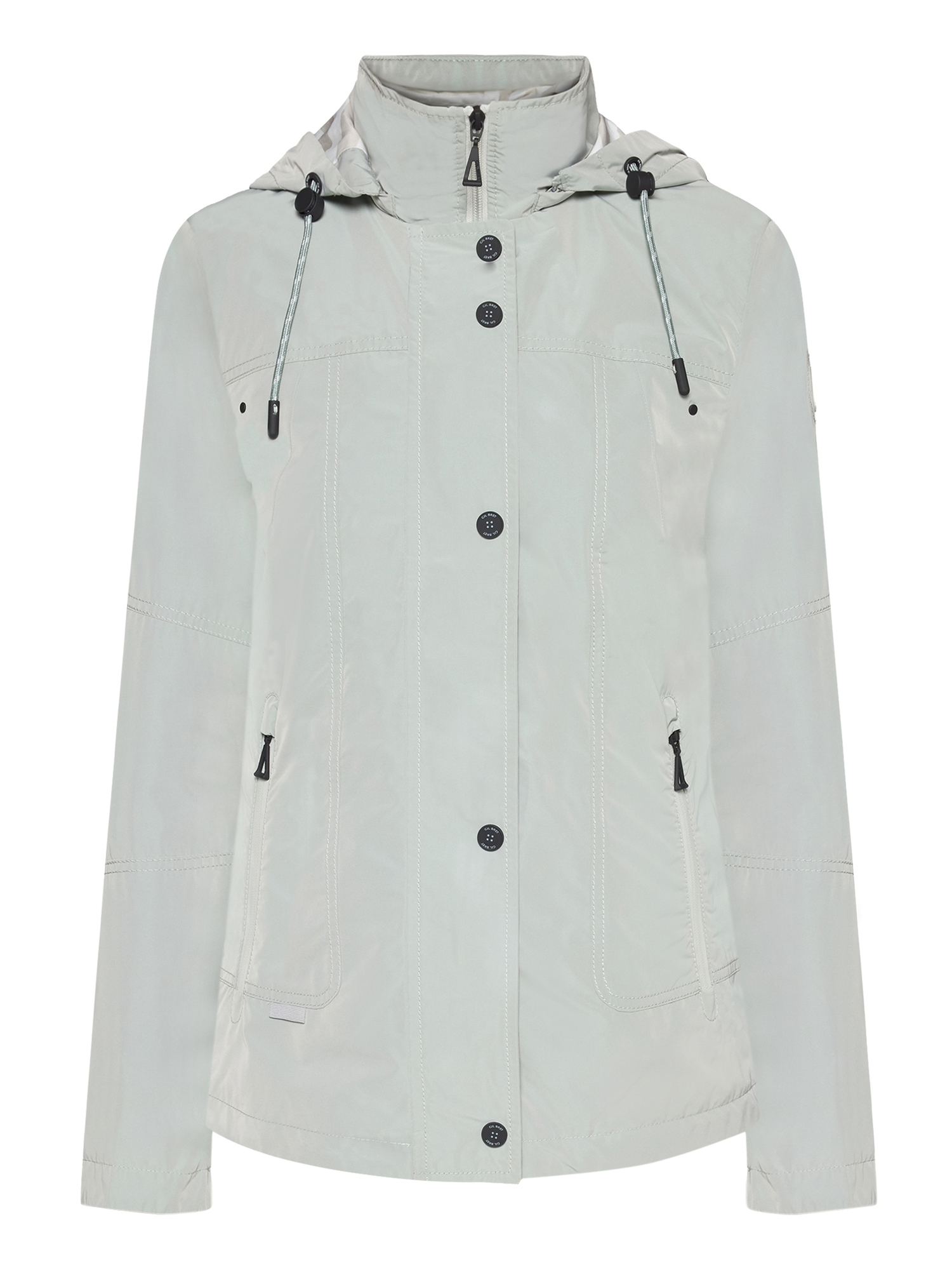 Gil Bret Giacca Donna Estiva Con Cappuccio Rimovibile, Lunga 70cm, Inserti A Quadri E Dettagli Con Nastri
