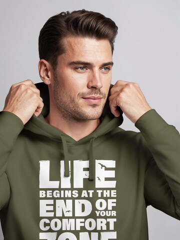 Neverless Sweatshirt 'life begins' in Green