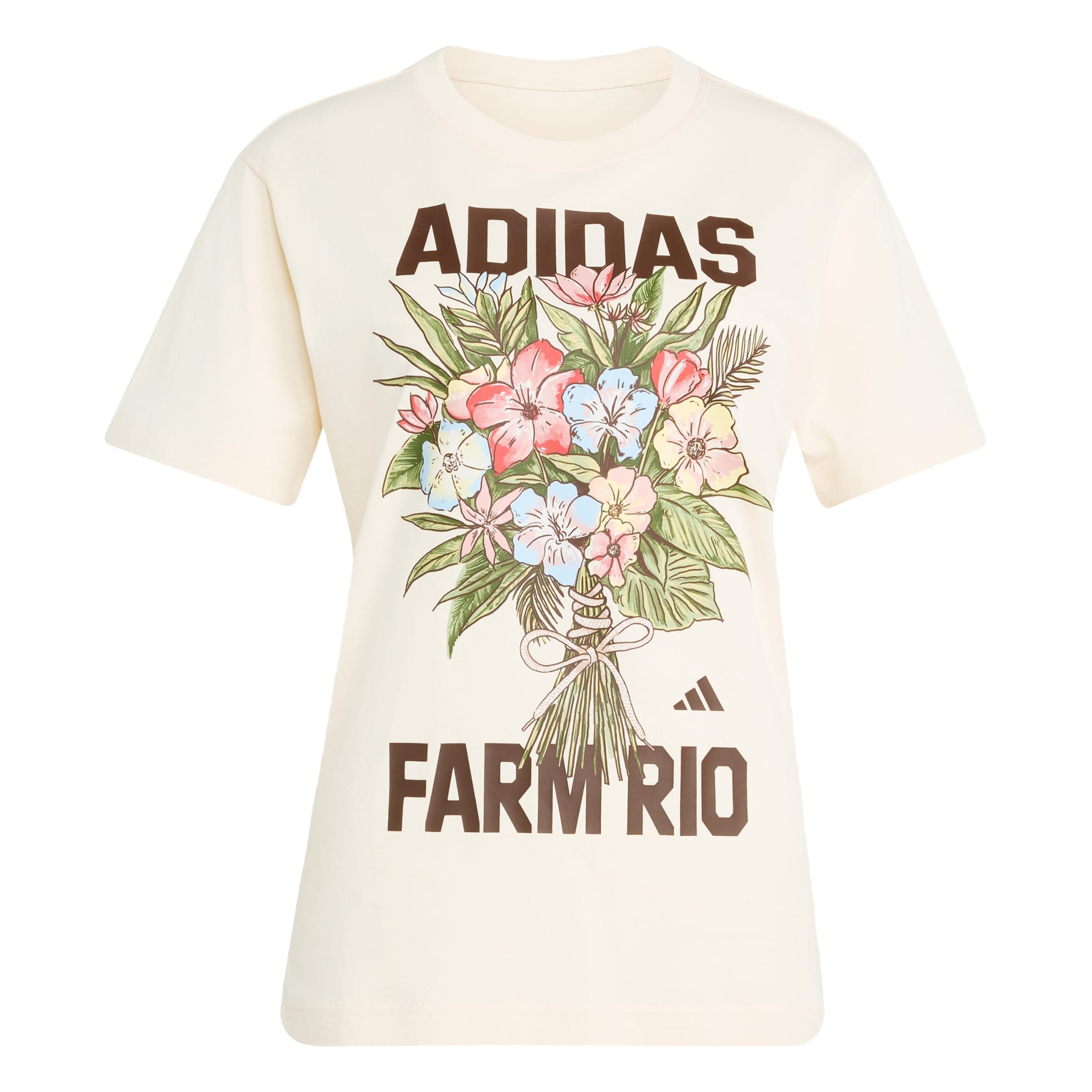 ADIDAS SPORTSWEAR T-shirt fonctionnel 'Adidas x Farm Rio' en XXS en crème / brun foncé / vert clair / rouge clair, Vue avec produit