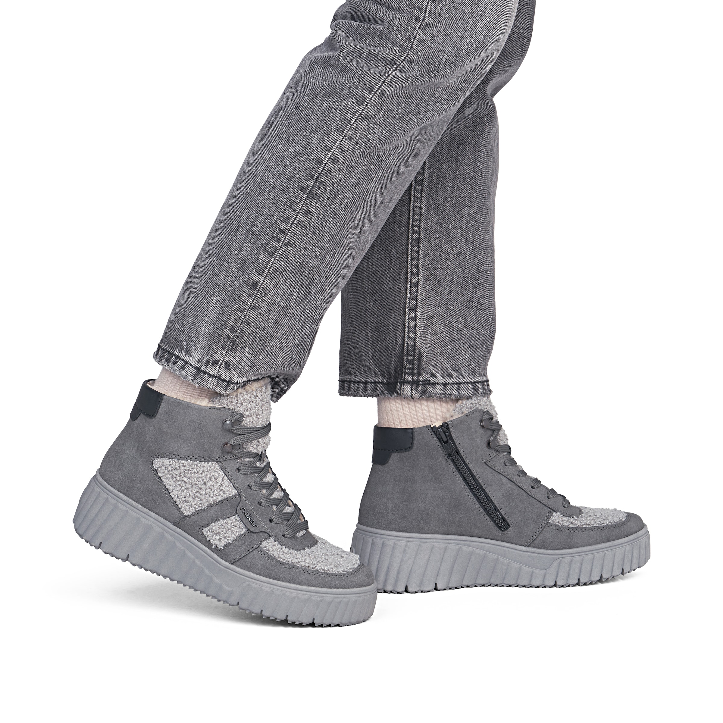 Baskets hautes Rieker en gris