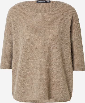 SOAKED IN LUXURY Sweater 'Tuesday' in Brown: front