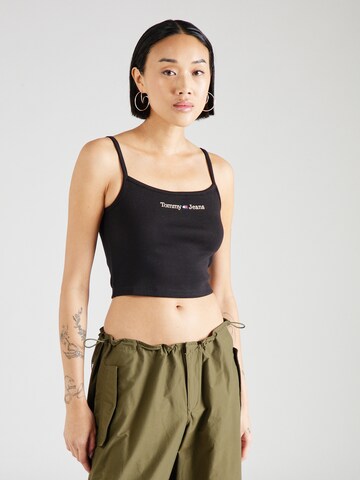 Tommy Jeans Top in Black: front