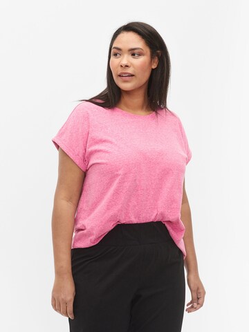 T-shirt 'VAVA' Zizzi en rose : devant