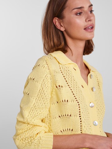 PIECES Knit Cardigan 'Haiden' in Yellow
