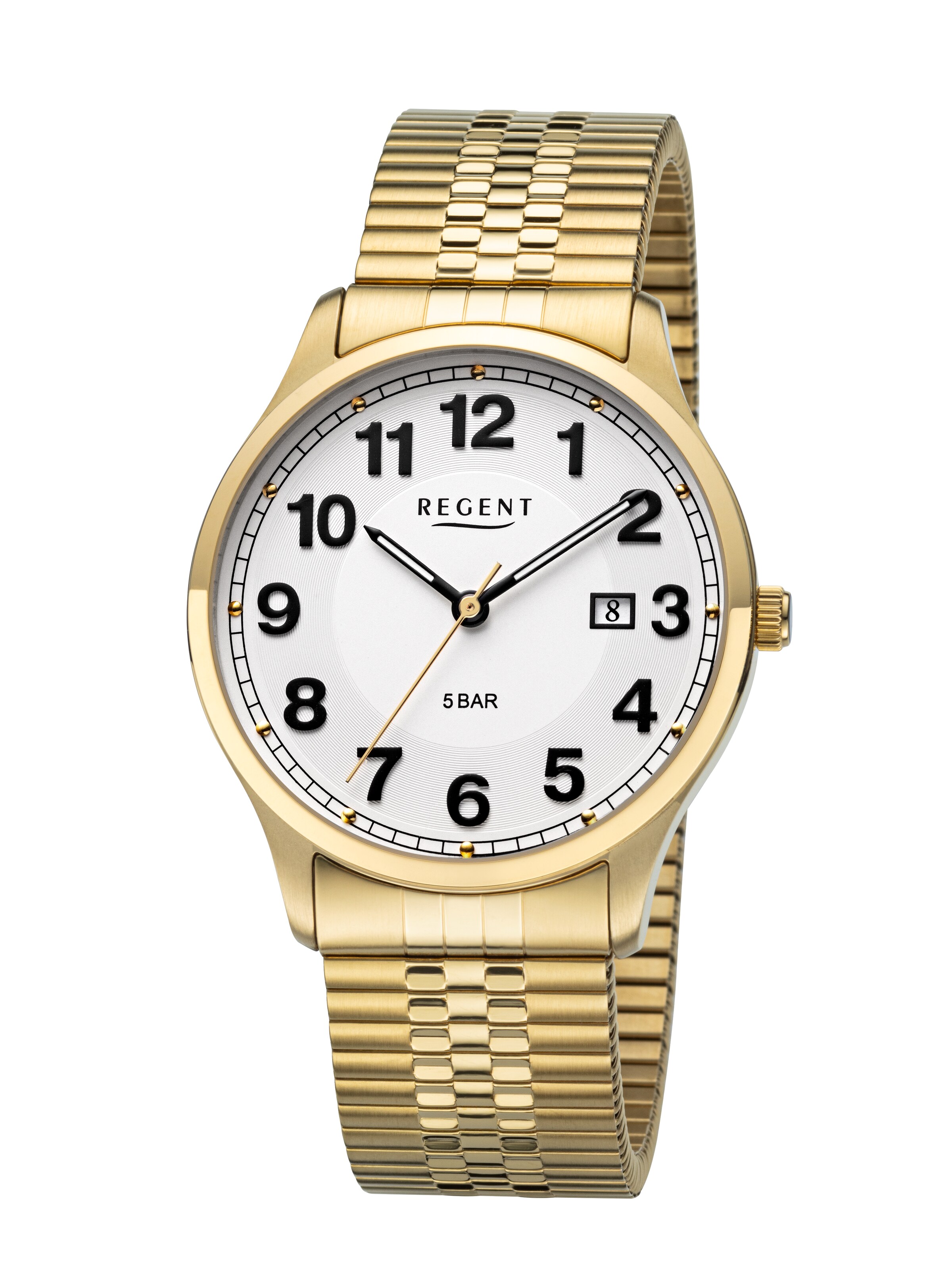 REGENT Analoguhr in gold, Produktansicht