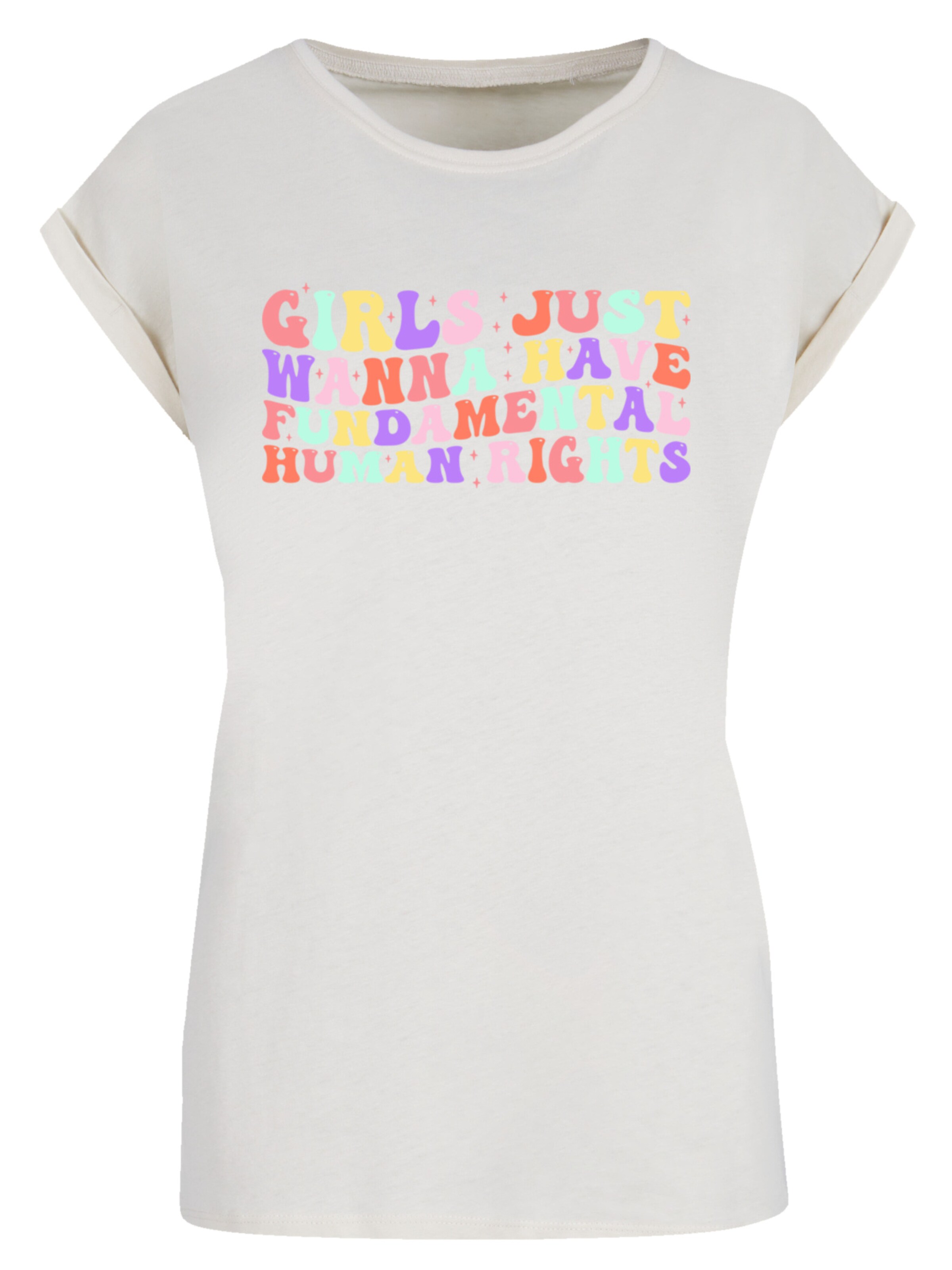 T-shirt 'Girls Just Wanna Have Fundamental Rights Frauentag' F4NT4STIC en beige : devant