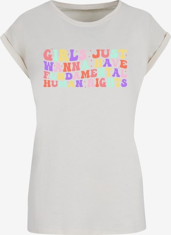 T-shirt 'Girls Just Wanna Have Fundamental Rights Frauentag' F4NT4STIC en beige : devant