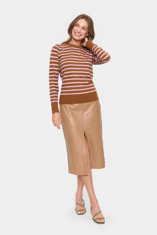 SAINT TROPEZ Pullover 'Fikam' in Braun