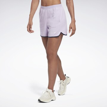 Reebok Regular Workout Pants in Purple: front