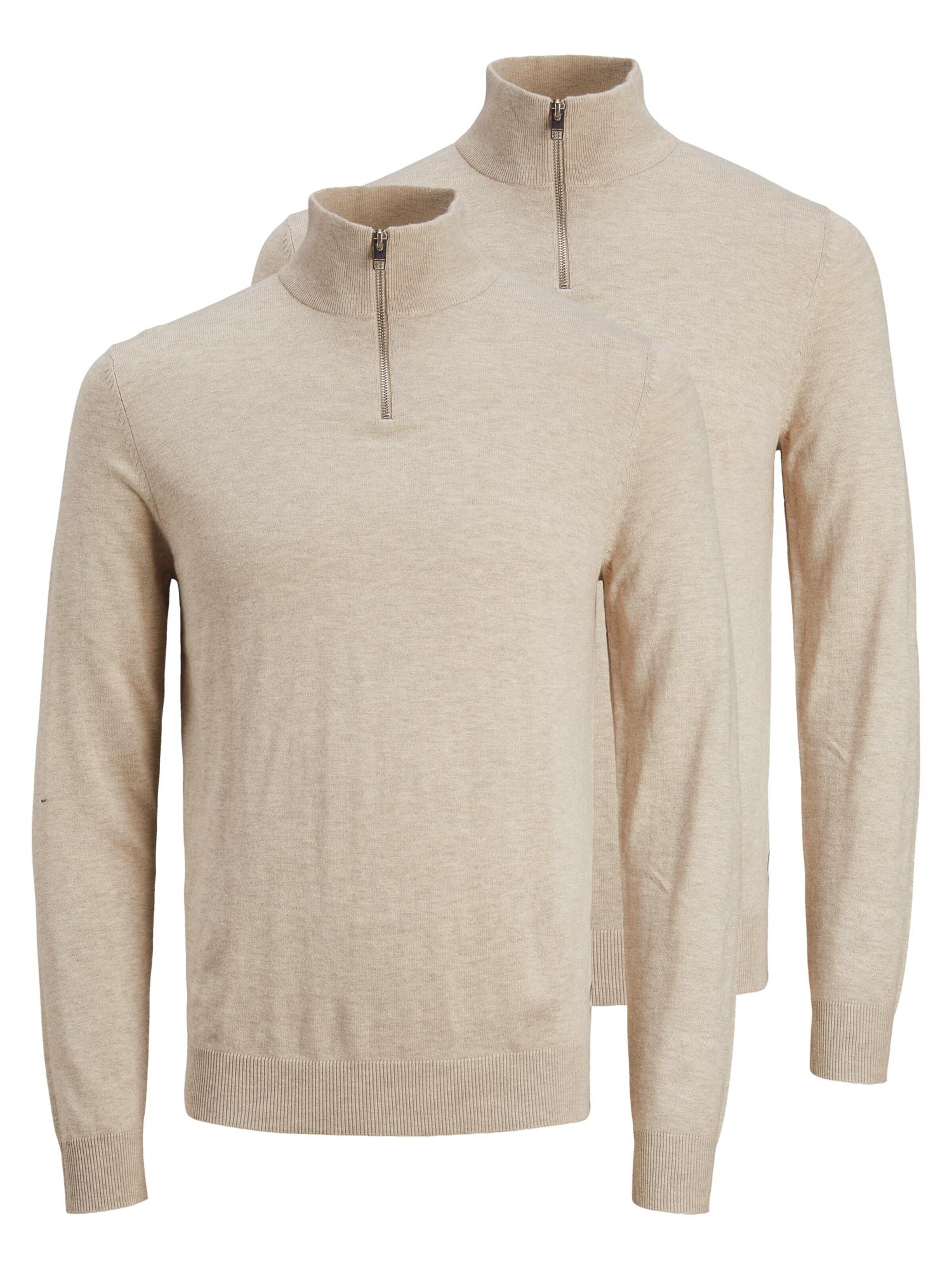 JACK & JONES Pullover 'Emil Knit'‌‌‌ in Beige: Vorderseite