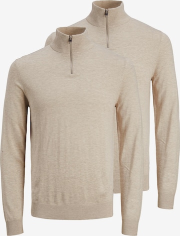 JACK & JONES Pullover 'Emil Knit' in Beige: Vorderseite