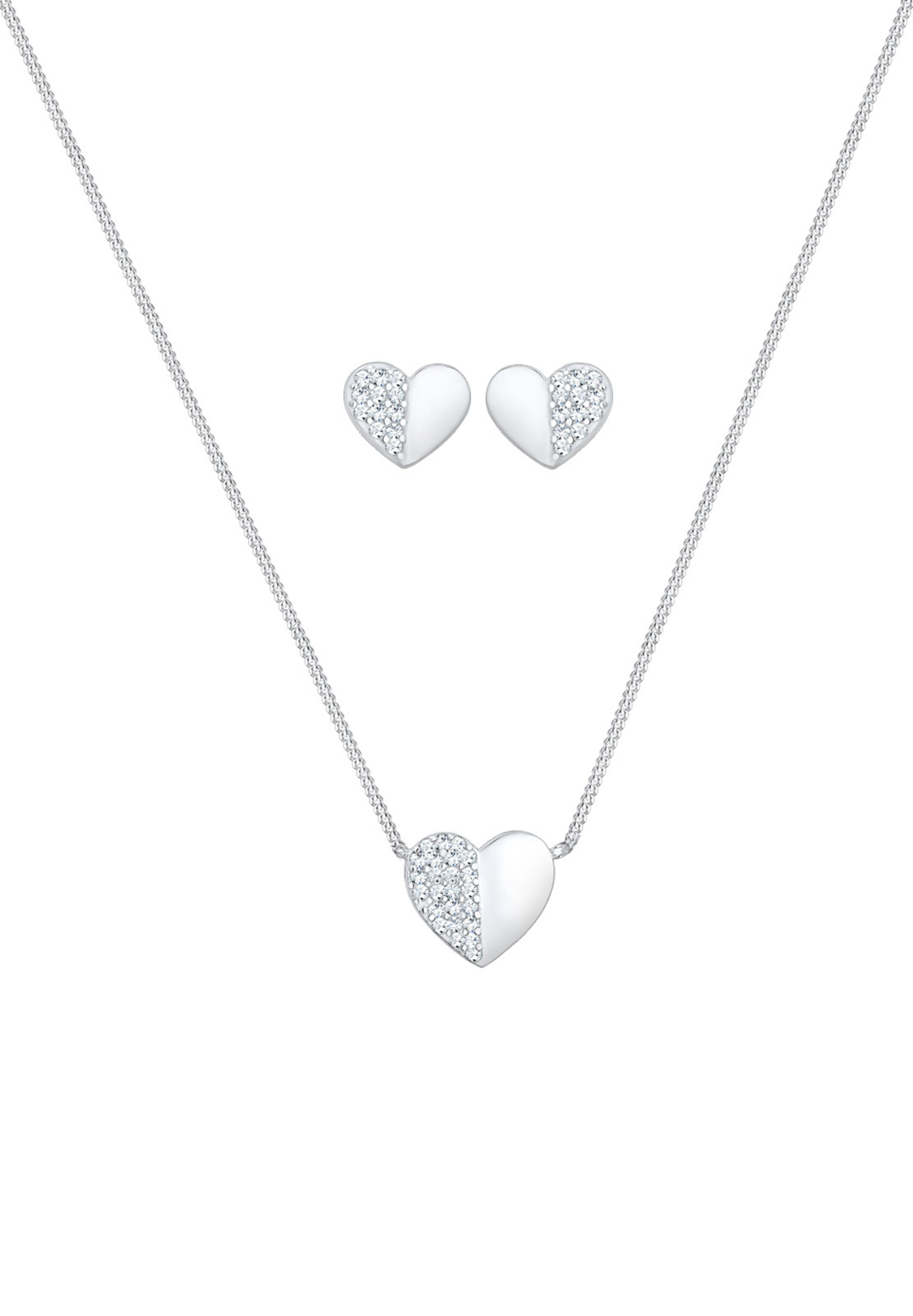 ELLI Sieraden set 'Herz' in Zilver