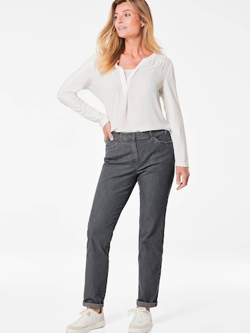 Goldner Slimfit Jeans 'Carla' in Schwarz