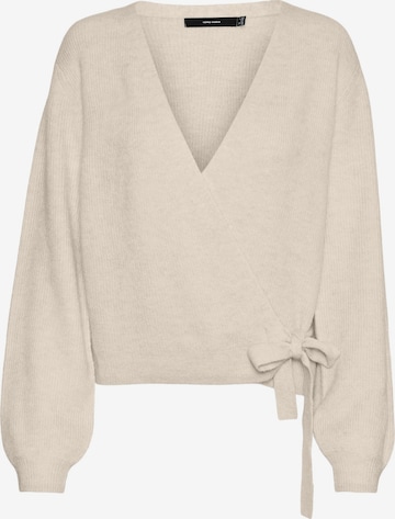 VERO MODA Knit Cardigan in Beige: front