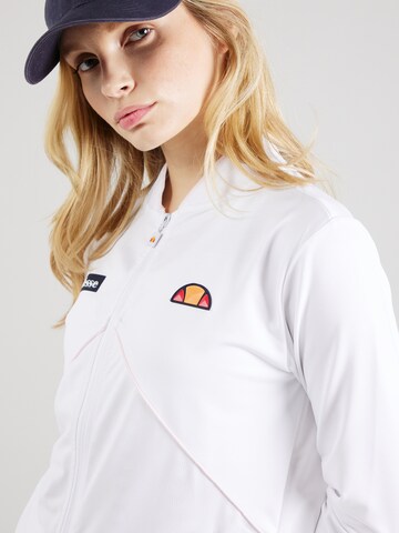 ELLESSE Athletic Zip-Up Hoodie in White