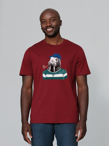 T-Shirt ' Walross ' Watapparel en rouge : devant