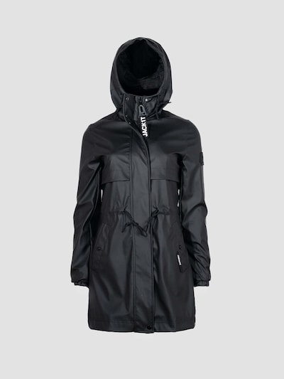 JACK1T Veste outdoor ' Aurora-Regenmantel mit Cape ' en noir, Vue avec produit