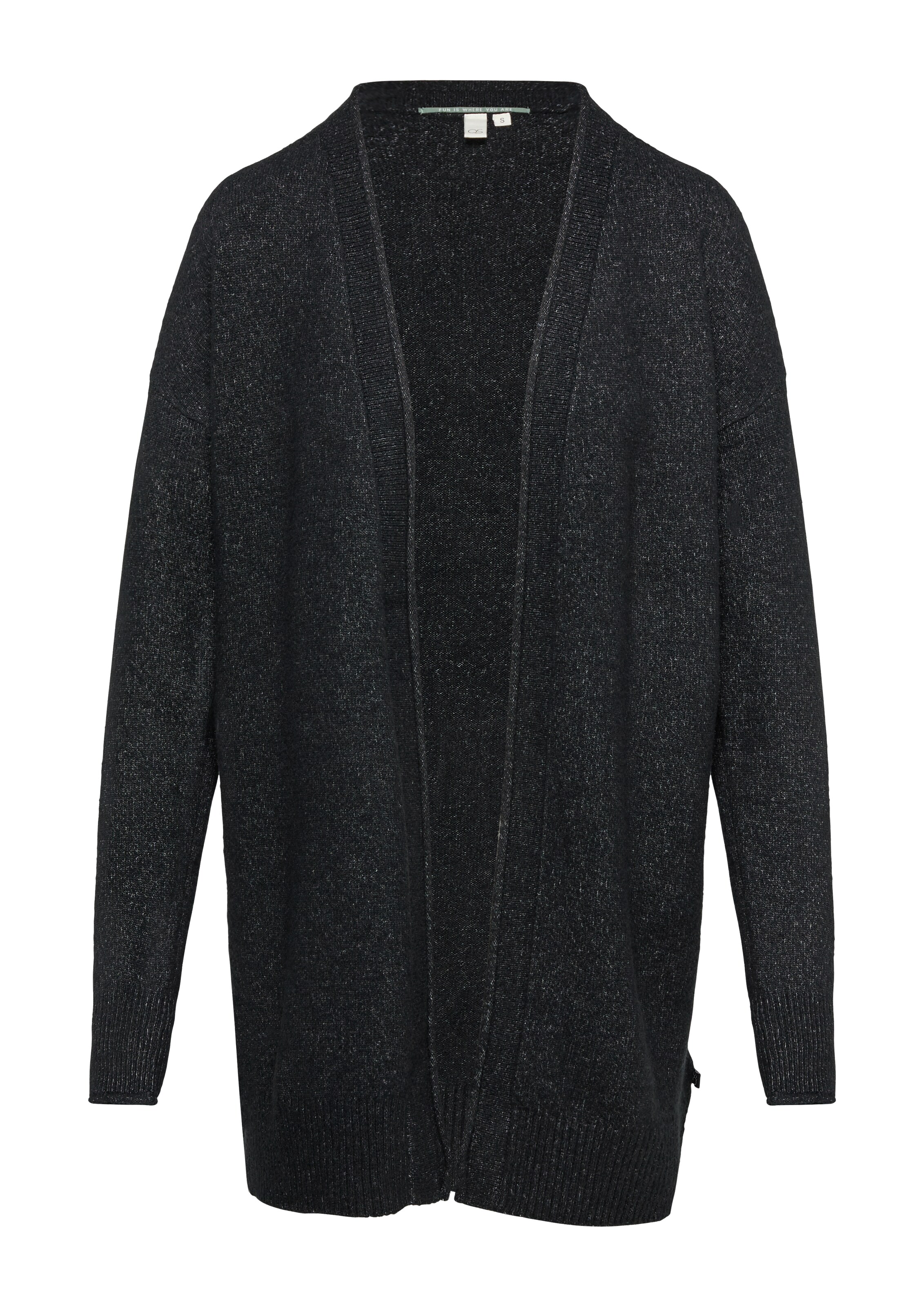 QS Strickjacke in Schwarz: Vorderseite