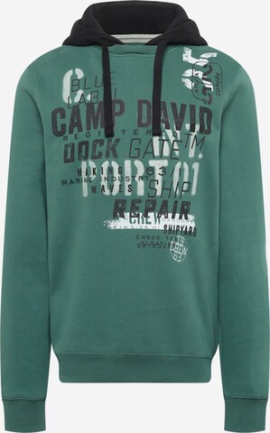 CAMP DAVID Sweatshirt 'Shipyard' in Groen: voorkant