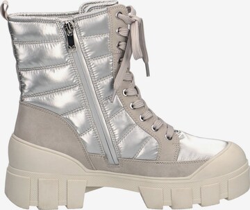 CAPRICE Lace-Up Ankle Boots in Silver