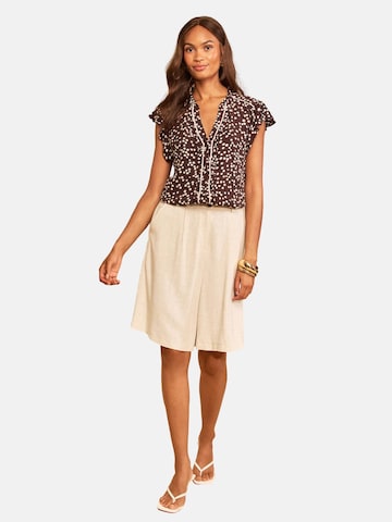 love & roses Blouse in Brown: front