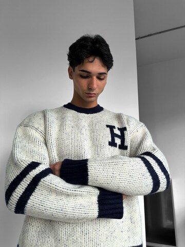 Kleidermafia Sweater 'Oversize Knit Letter Sweater - Navy Blue' in Blue