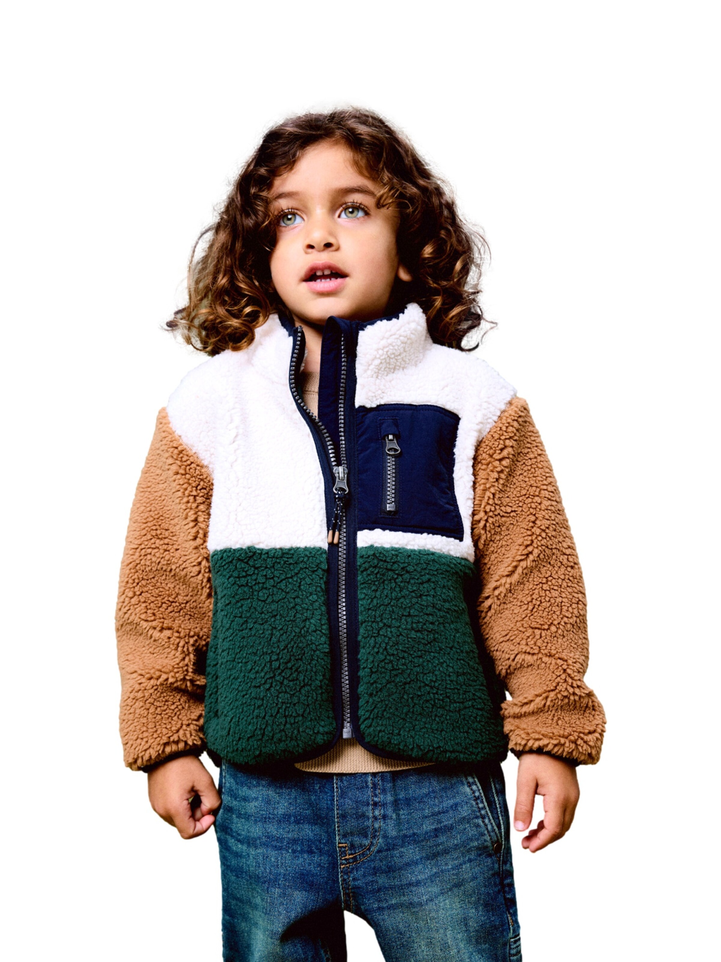 NAME IT Fleece jas 'NMMMACEY' in Groen: voorkant