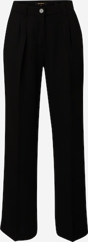 MORE & MORE Regular Pleat-Front Pants in Black: front