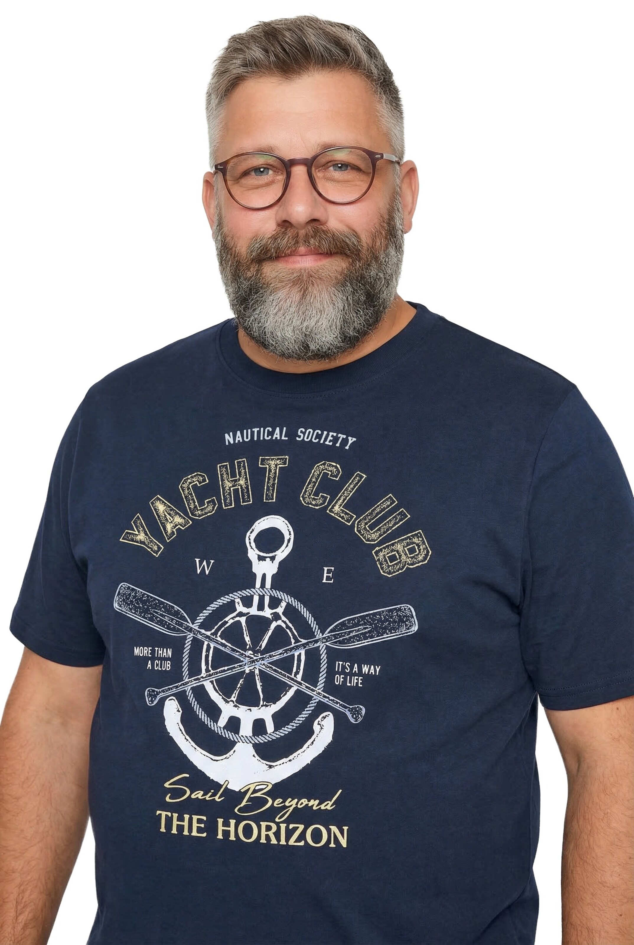 Men Plus T-Shirt in Blau