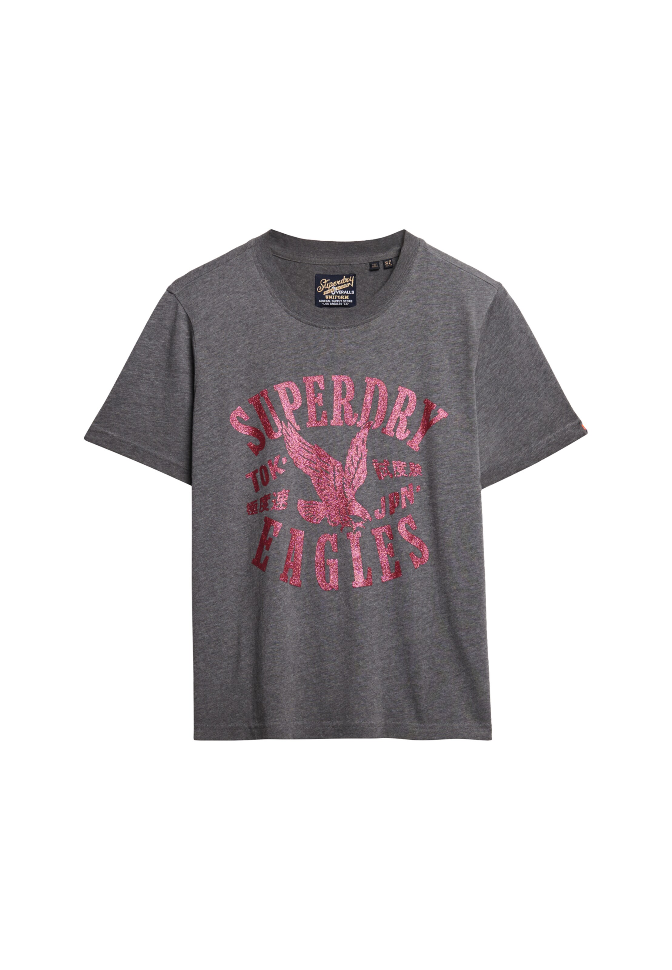 T-shirt 'Varsity' Superdry en gris : devant