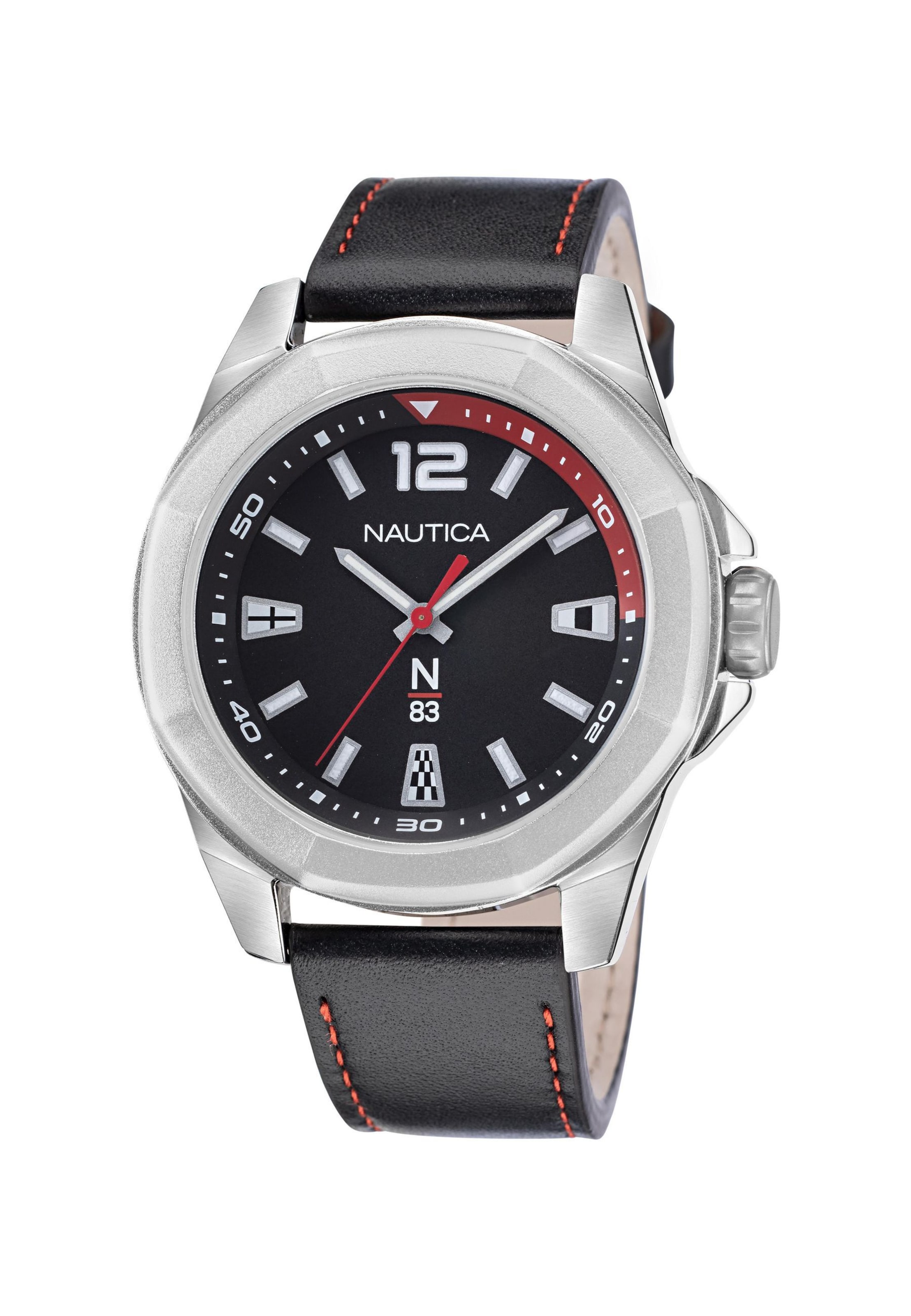 NAUTICA Uhr   ' TORTUGA BAY ' in Schwarz: Vorderseite