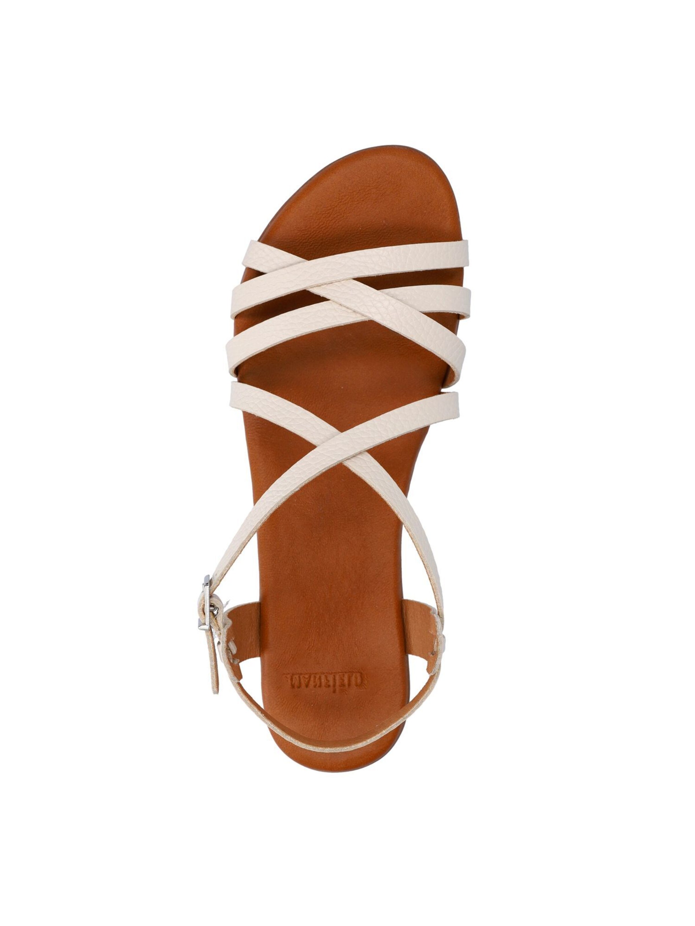 MANFIELD Sandalen met riem 'Flache' in Wit