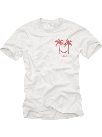 MAKAYA Shirt 'SiestaPalmen' in White: front